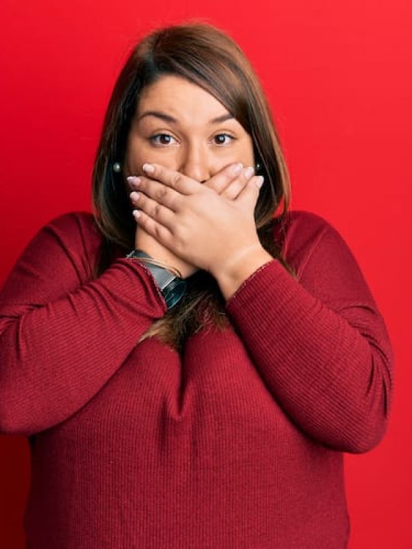 woman in shock seeing the results of Semaglutide for weight loss